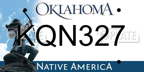 KQN327 Oklahoma License Plate