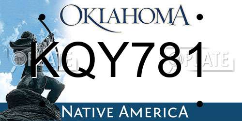 KQY781 Oklahoma License Plate