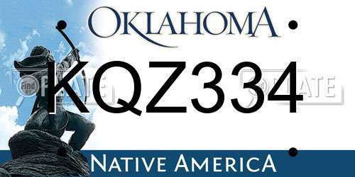KQZ334 Oklahoma License Plate