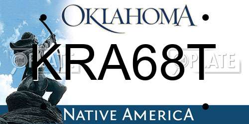 KRA68T Oklahoma License Plate