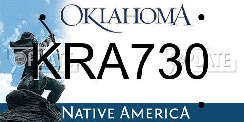 KRA730 Oklahoma License Plate