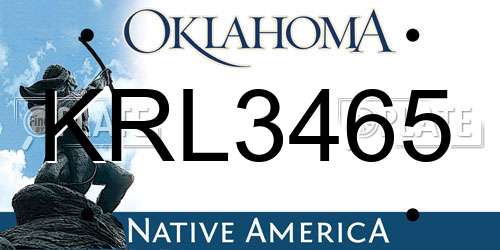 KRL3465 Oklahoma License Plate