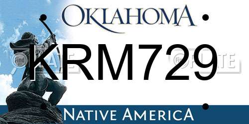 KRM729 Oklahoma License Plate