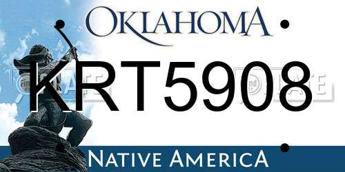 KRT5908 Oklahoma License Plate