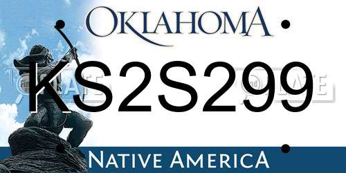 KS2S299 Oklahoma License Plate