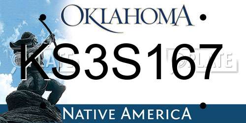 KS3S167 Oklahoma License Plate