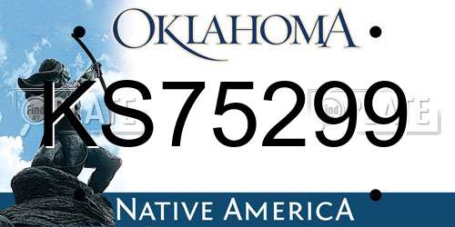 KS75299 Oklahoma License Plate