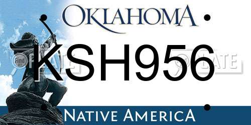KSH956 Oklahoma License Plate