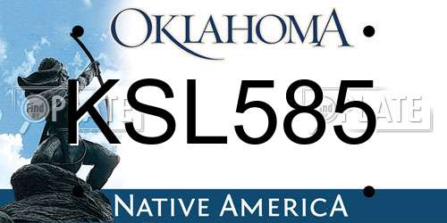 KSL585 Oklahoma License Plate