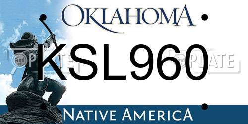 KSL960 Oklahoma License Plate