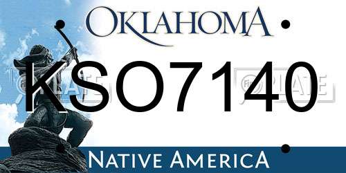 KSO7140 Oklahoma License Plate