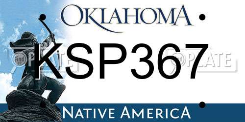 KSP367 Oklahoma License Plate