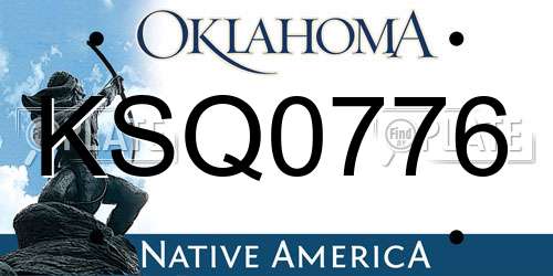 KSQ0776 Oklahoma License Plate
