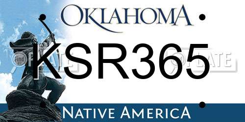 KSR365 Oklahoma License Plate