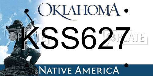 KSS627 Oklahoma License Plate