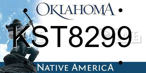 KST8299 Oklahoma License Plate