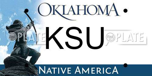 KSU Oklahoma License Plate