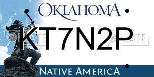 KT7N2P Oklahoma License Plate