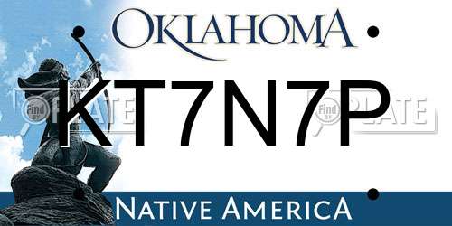 KT7N7P Oklahoma License Plate