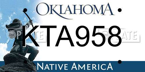 KTA958 Oklahoma License Plate