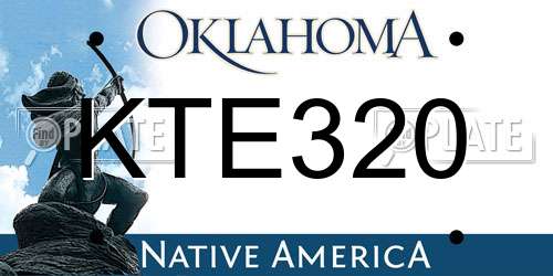KTE320 Oklahoma License Plate