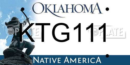 KTG111 Oklahoma License Plate