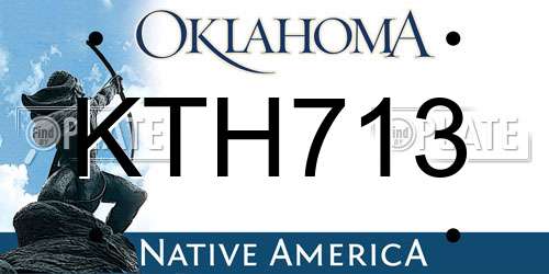 KTH713 Oklahoma License Plate