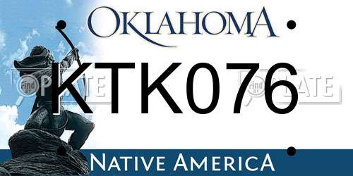 KTK076 Oklahoma License Plate