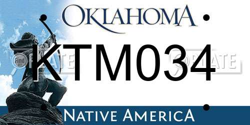 KTM034 Oklahoma License Plate