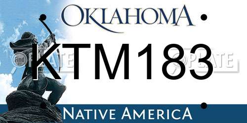 KTM183 Oklahoma License Plate