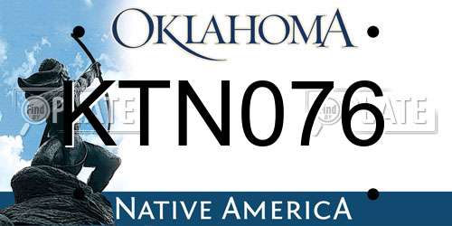 KTN076 Oklahoma License Plate