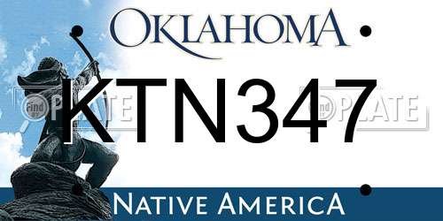 KTN347 Oklahoma License Plate