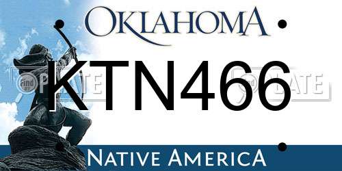 KTN466 Oklahoma License Plate