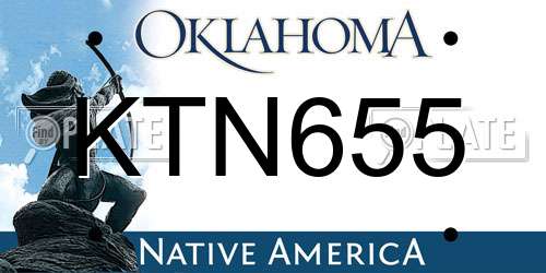 KTN655 Oklahoma License Plate