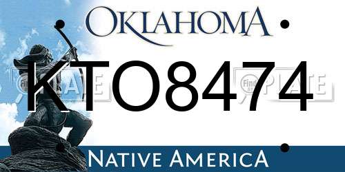 KTO8474 Oklahoma License Plate