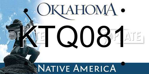 KTQ081 Oklahoma License Plate