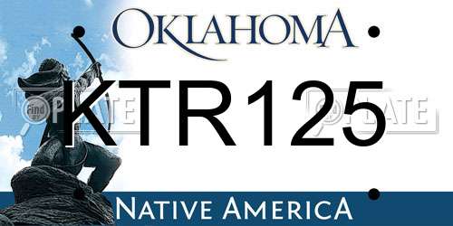 KTR125 Oklahoma License Plate