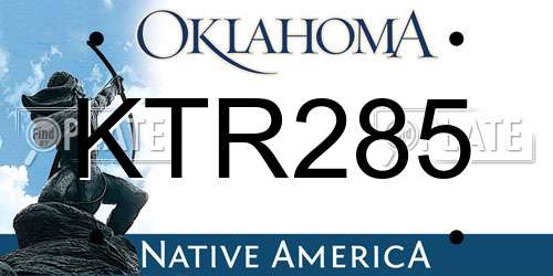 KTR285 Oklahoma License Plate