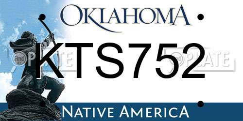 KTS752 Oklahoma License Plate