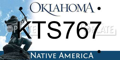 KTS767 Oklahoma License Plate