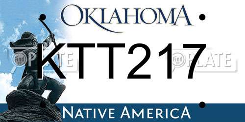 KTT217 Oklahoma License Plate