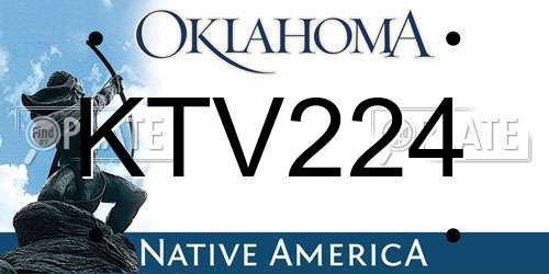 KTV224 Oklahoma License Plate