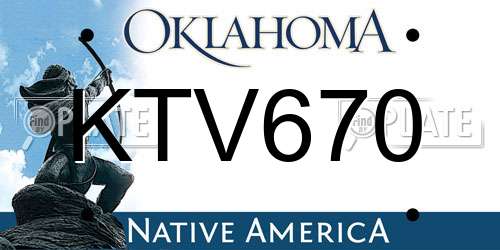 KTV670 Oklahoma License Plate