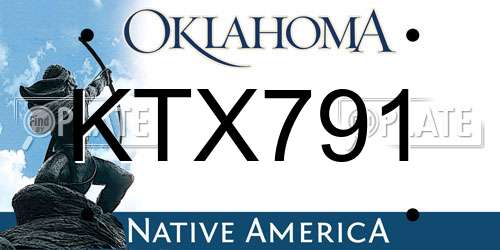 KTX791 Oklahoma License Plate