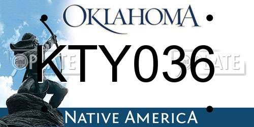 KTY036 Oklahoma License Plate