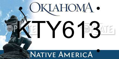 KTY613 Oklahoma License Plate