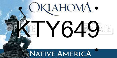 KTY649 Oklahoma License Plate