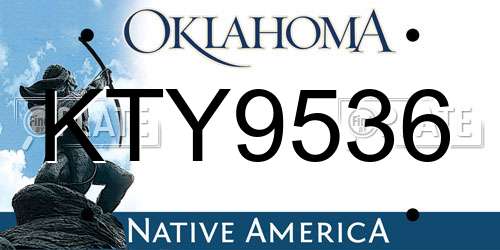 KTY9536 Oklahoma License Plate