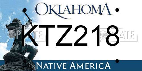 KTZ218 Oklahoma License Plate