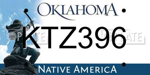KTZ396 Oklahoma License Plate